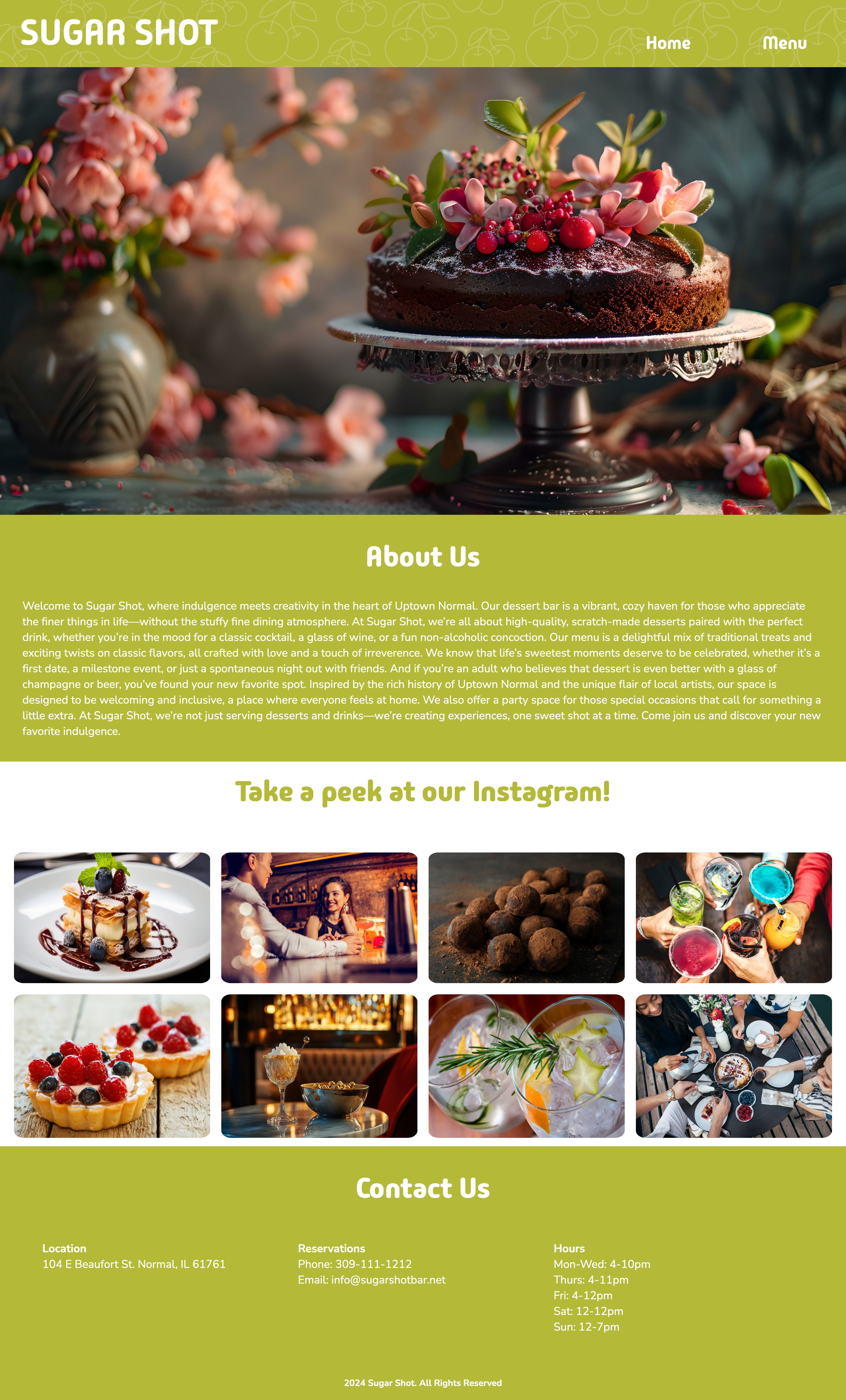 full screen image of sugar shot home page